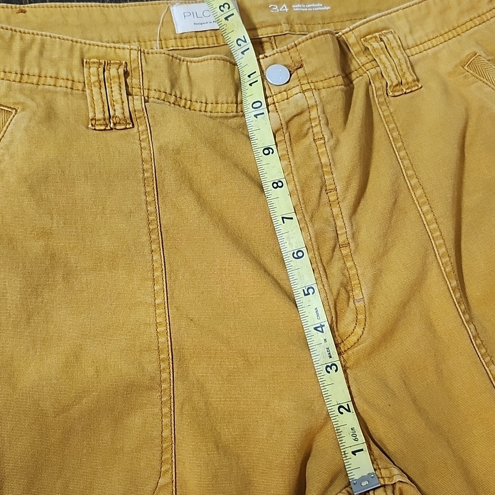 Anthropologie Pilcro Mustard Yellow Yaya Highrise Wide Leg Pants 34 - Picture 5 of 9